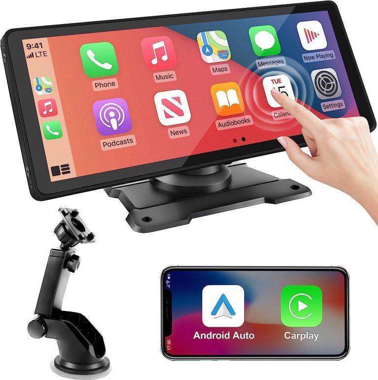 2023 Newest Portable Wireless Carplay Car Stereo with Touch Screen, 9.3 HD IPS Screen Display, Android Auto, Bluetooth, Dash Mount, Mirror Link, GPS Navigation Head Unit, Car Audio Radio Receiver