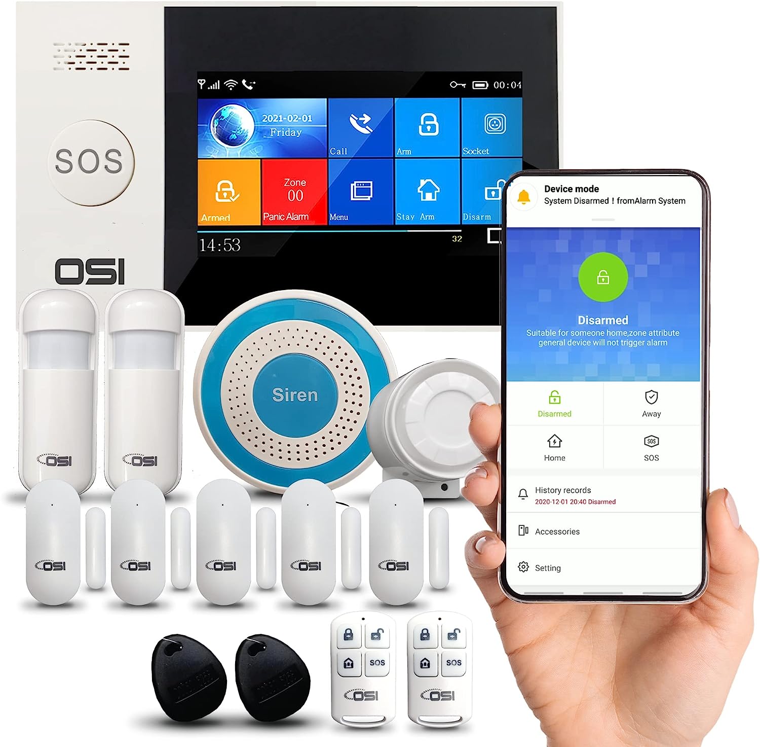 OSI Wireless WiFi Smart Home Security DIY Alarm SYSTEM-14 Piece