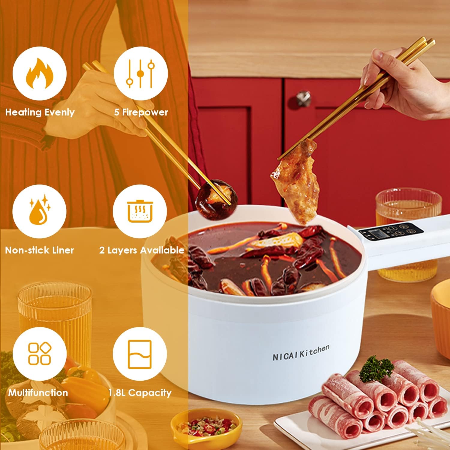 Electric Hot Pot Cooker Steamer Smart Home Devices