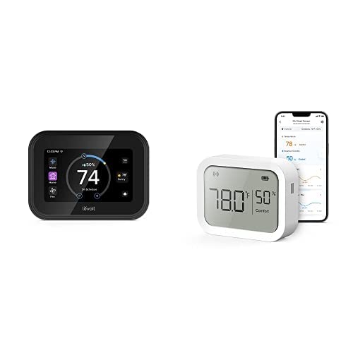 LEVOIT Smart Thermostat for Home, WiFi Programmable Digital Thermostat, Works with Alexa and Smart Sensor, Energy Saving, Large Touch Screen, C-Wire Adapter Included, DIY Install, Aura 400S, White