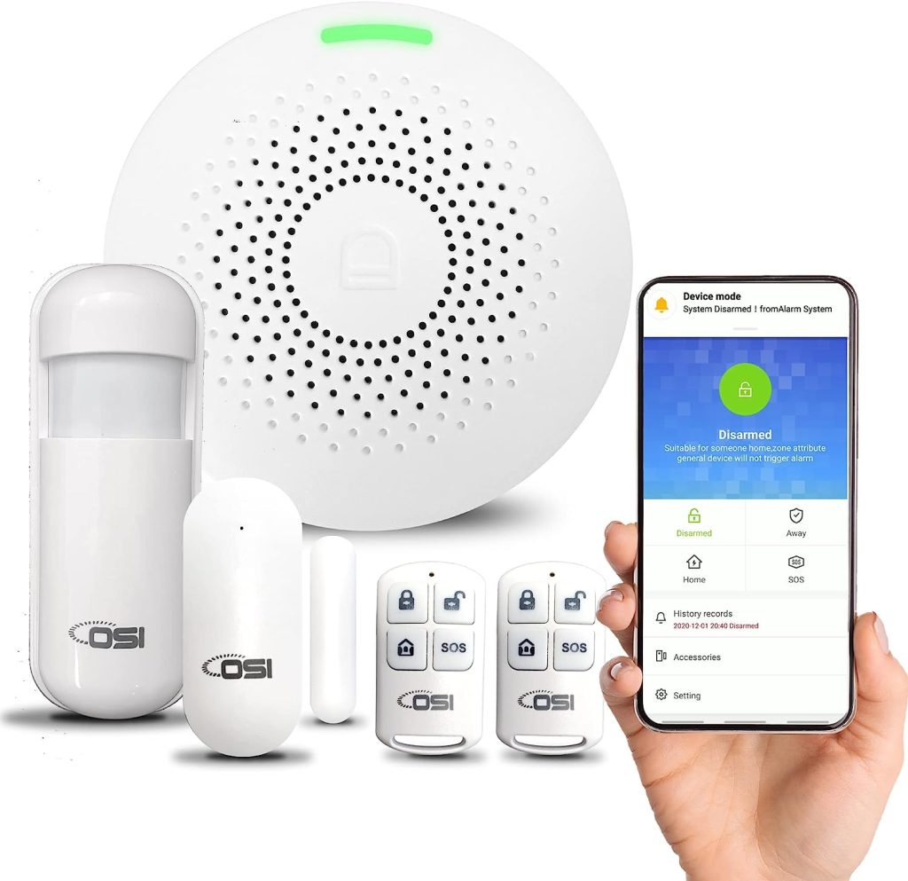 OSI WIRELESS WIFI SMART HOME SECURITY MINI ALARM SYSTEM – 5 PIECE