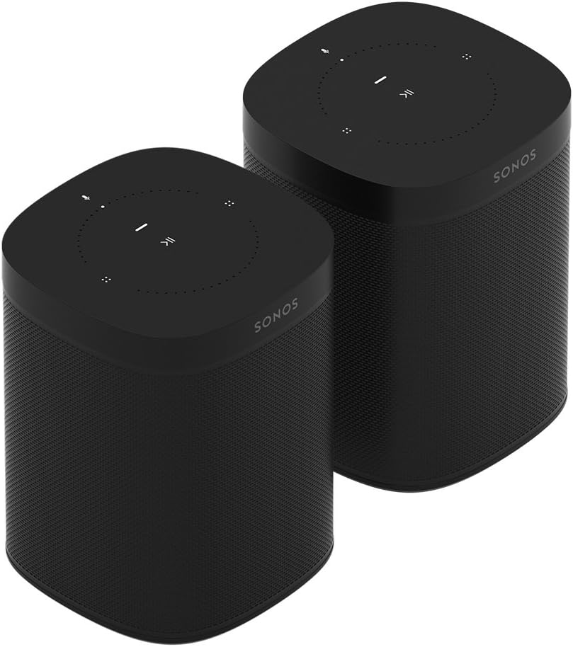 Two Room Set with All-new Sonos One – Smart Speaker with Alexa Voice Control Built-In. Compact Size with Incredible Sound for Any Room. (Black)