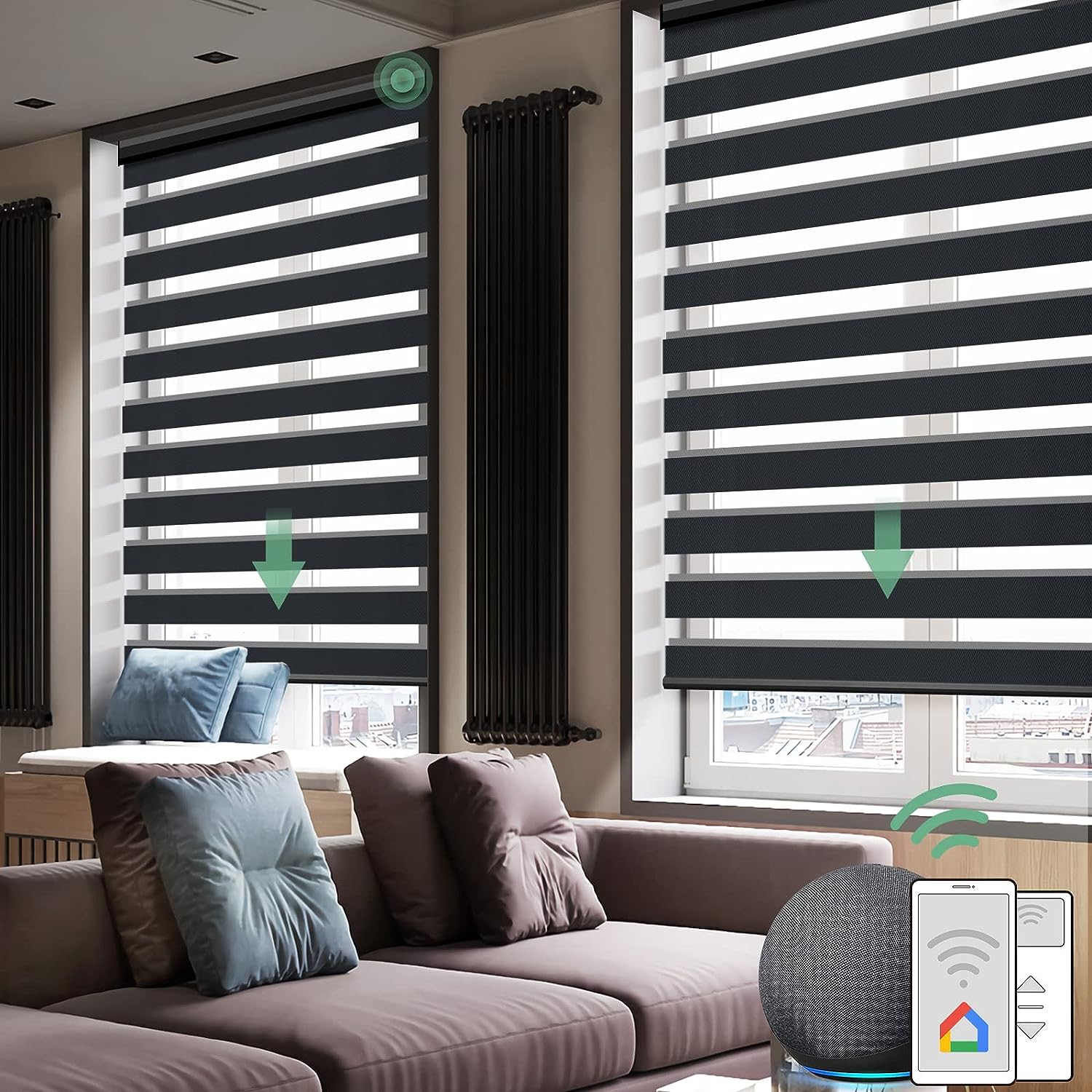 Yoolax Motorized Zebra Blinds