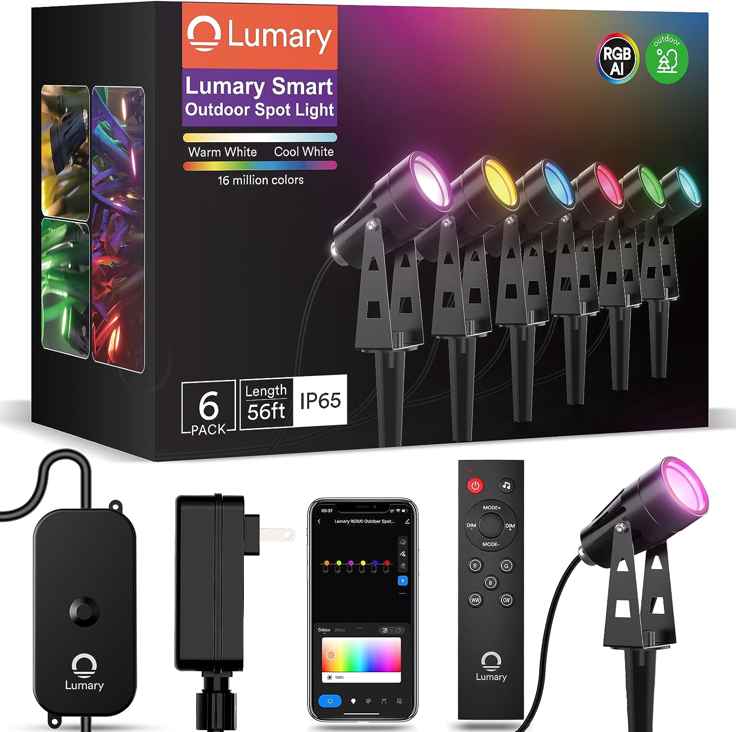 Lumary 56Ft Smart Landscape Lights