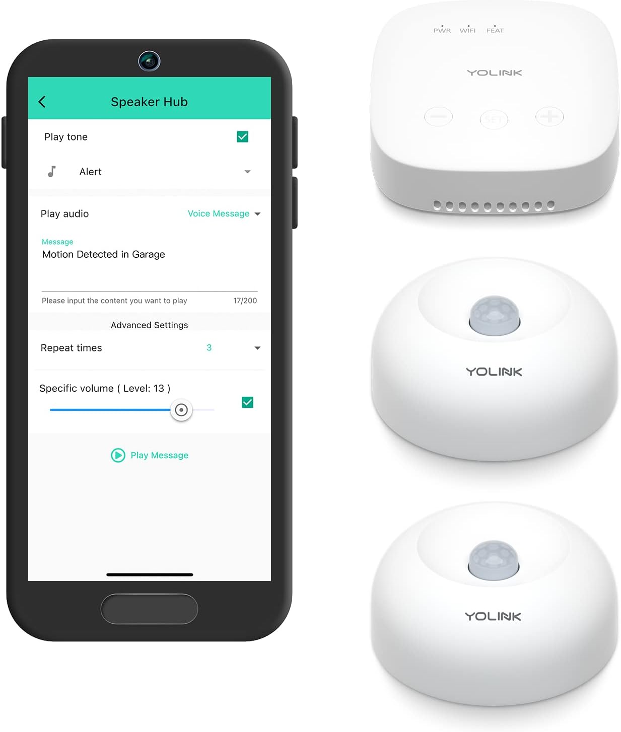 YoLink SpeakerHub & Two Motion Sensor Smart Home and Security Kit