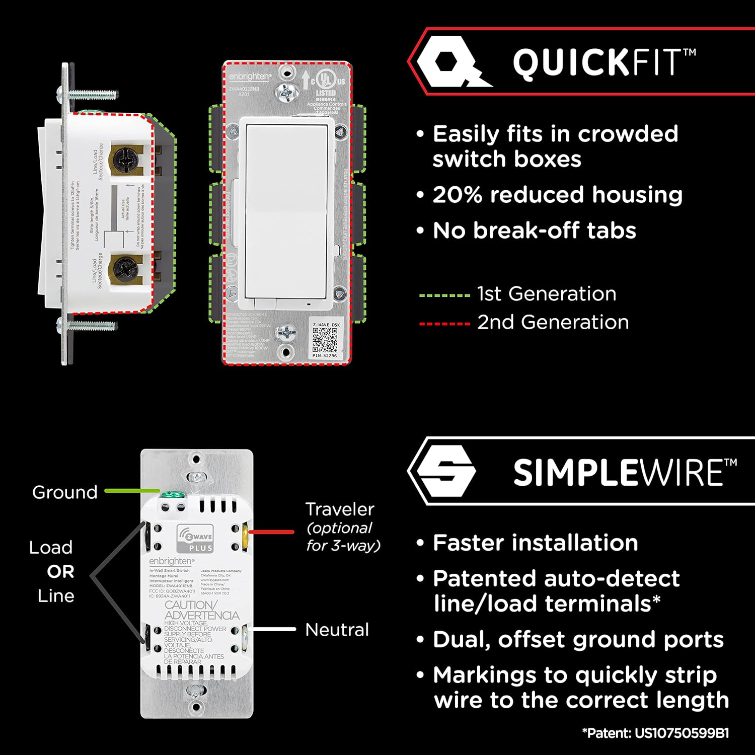 Enbrighten Add-On Smart Switch - Z-Wave ZigBee Multi-Location Control