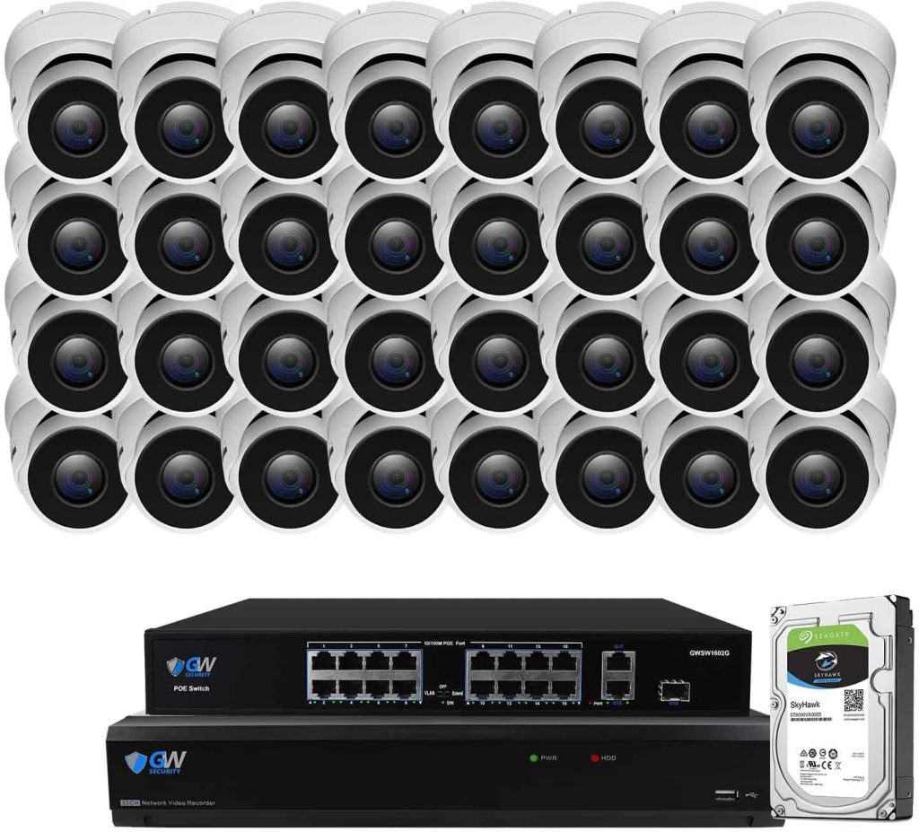 GW Security 32 Channel PoE NVR UltraHD 4K Smart AI Security Camera System