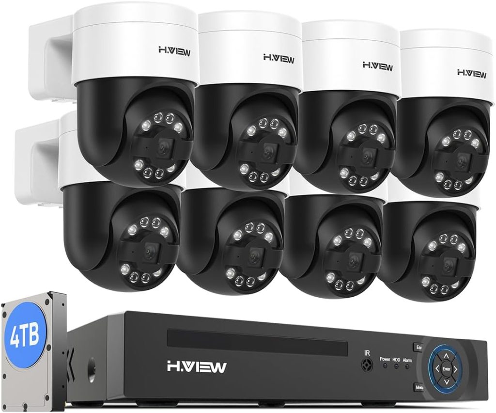 H.VIEW 5MP Pan Tilt PTZ POE Security Camera System