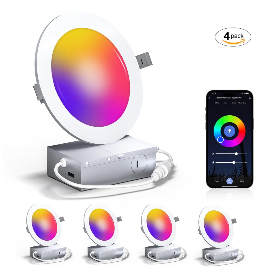 Fitop 4 Pack Smart Recessed Lighting
