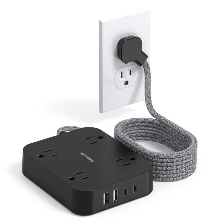 HANYCONY 5ft Power Strip with 4 USB Ports