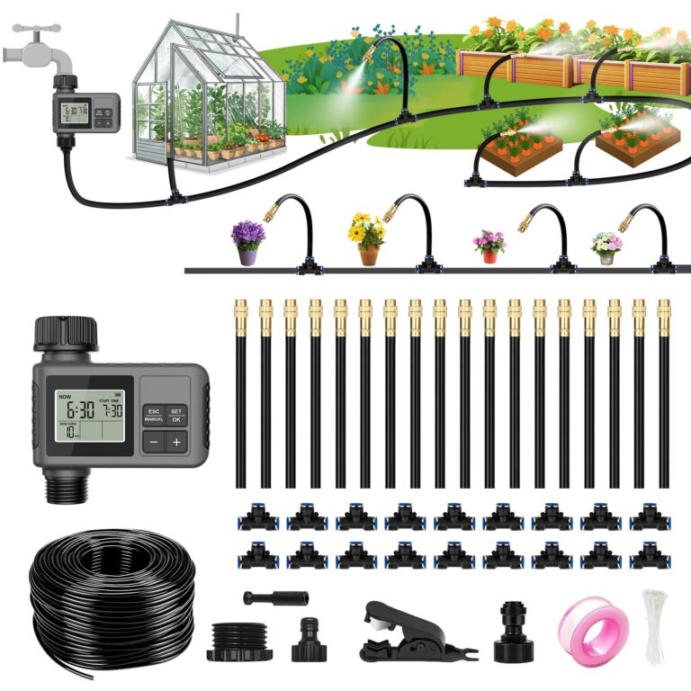 HEKIWAY 60FT Drip Irrigation System with Water Timer