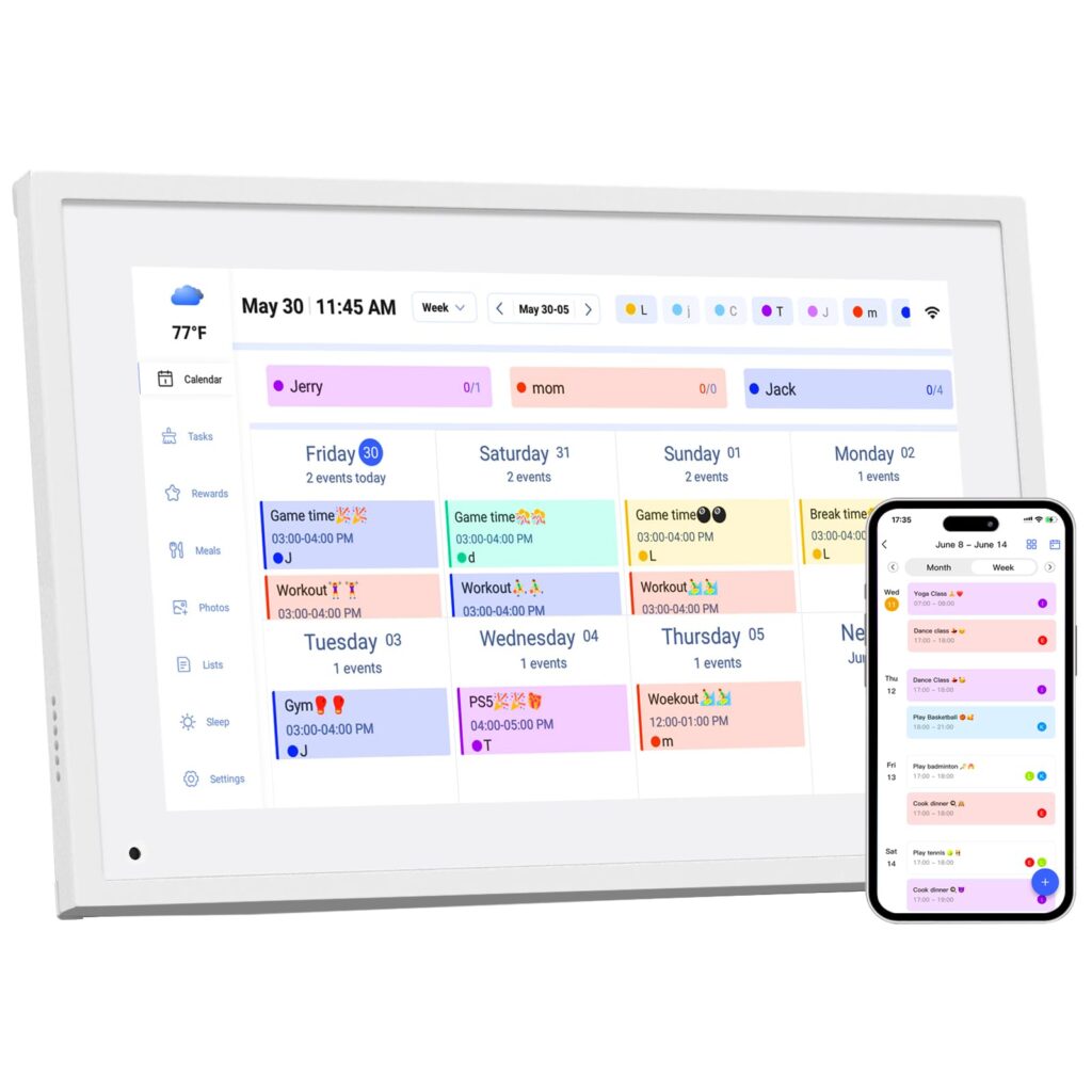 10.1 inch Wall Planner Digital Calendar & Chore Chart