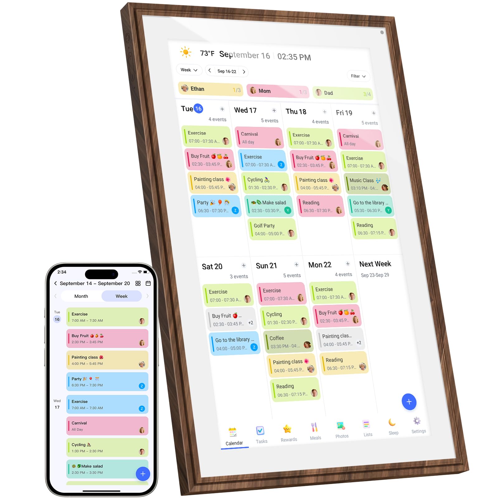 10.1 Inch Digital Calendar Chore Chart with Touchscreen