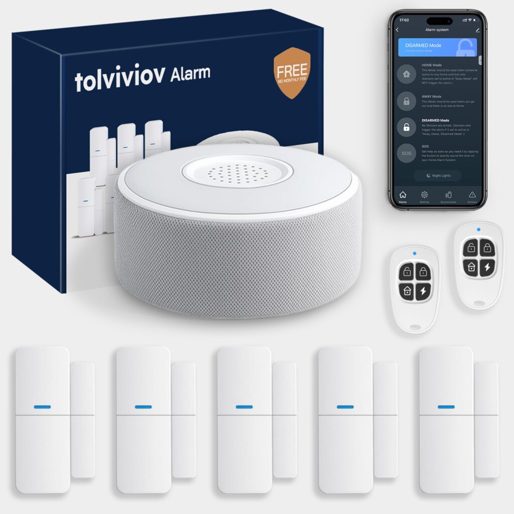 tolviviov WiFi Smart Door/Window Alarm System 8-Piece Kit