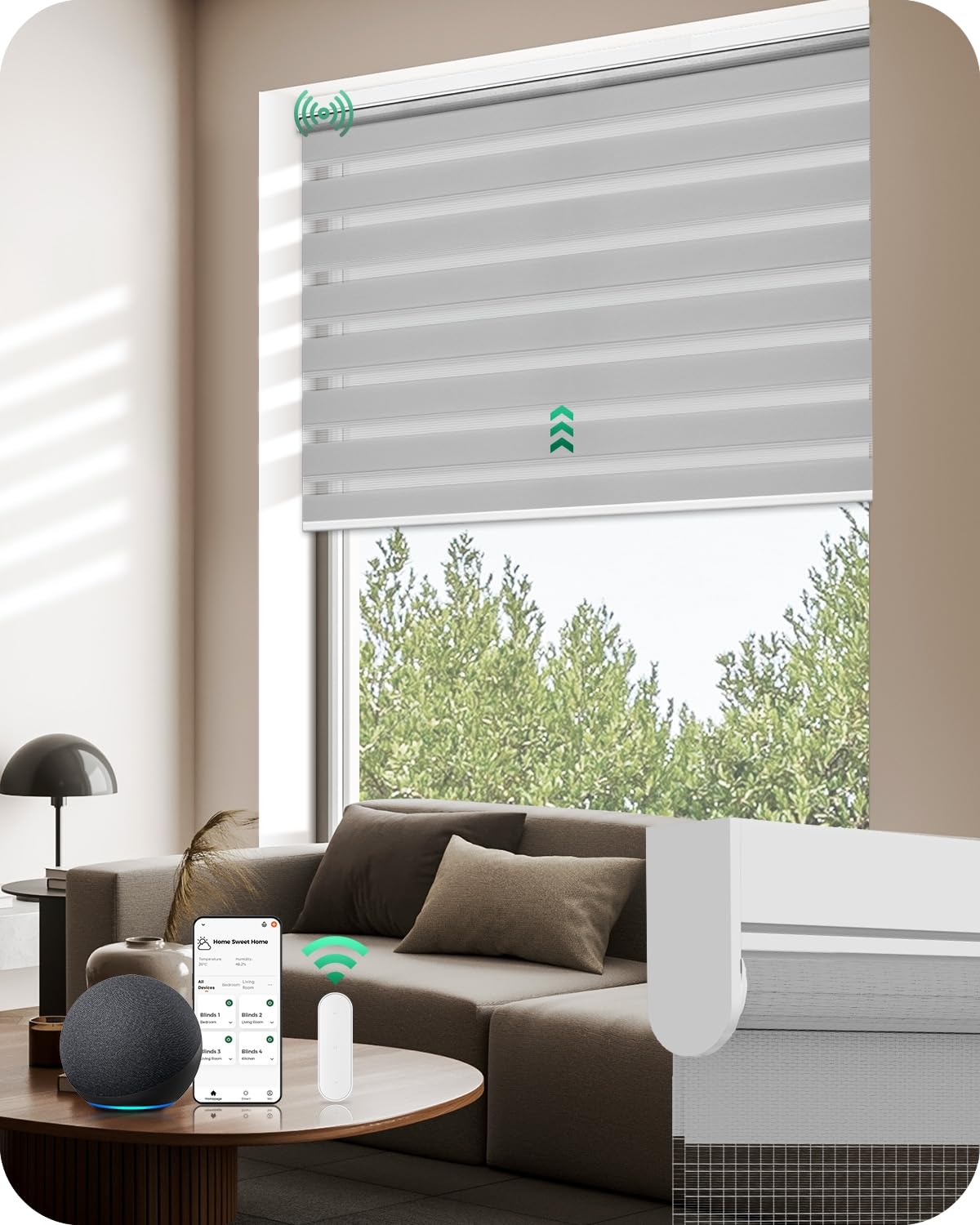 Allesin Motorized Zebra Blinds for Windows