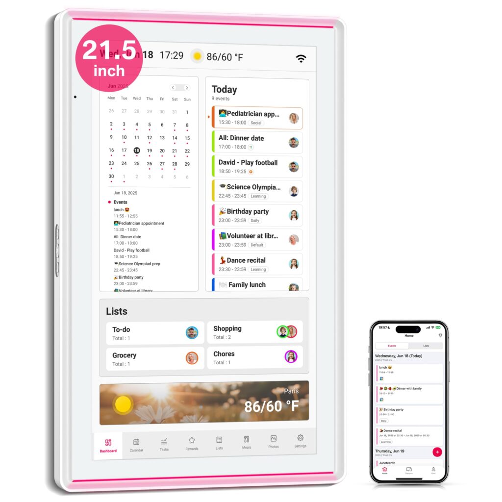 BIGASUO 10.1″ Digital Calendar