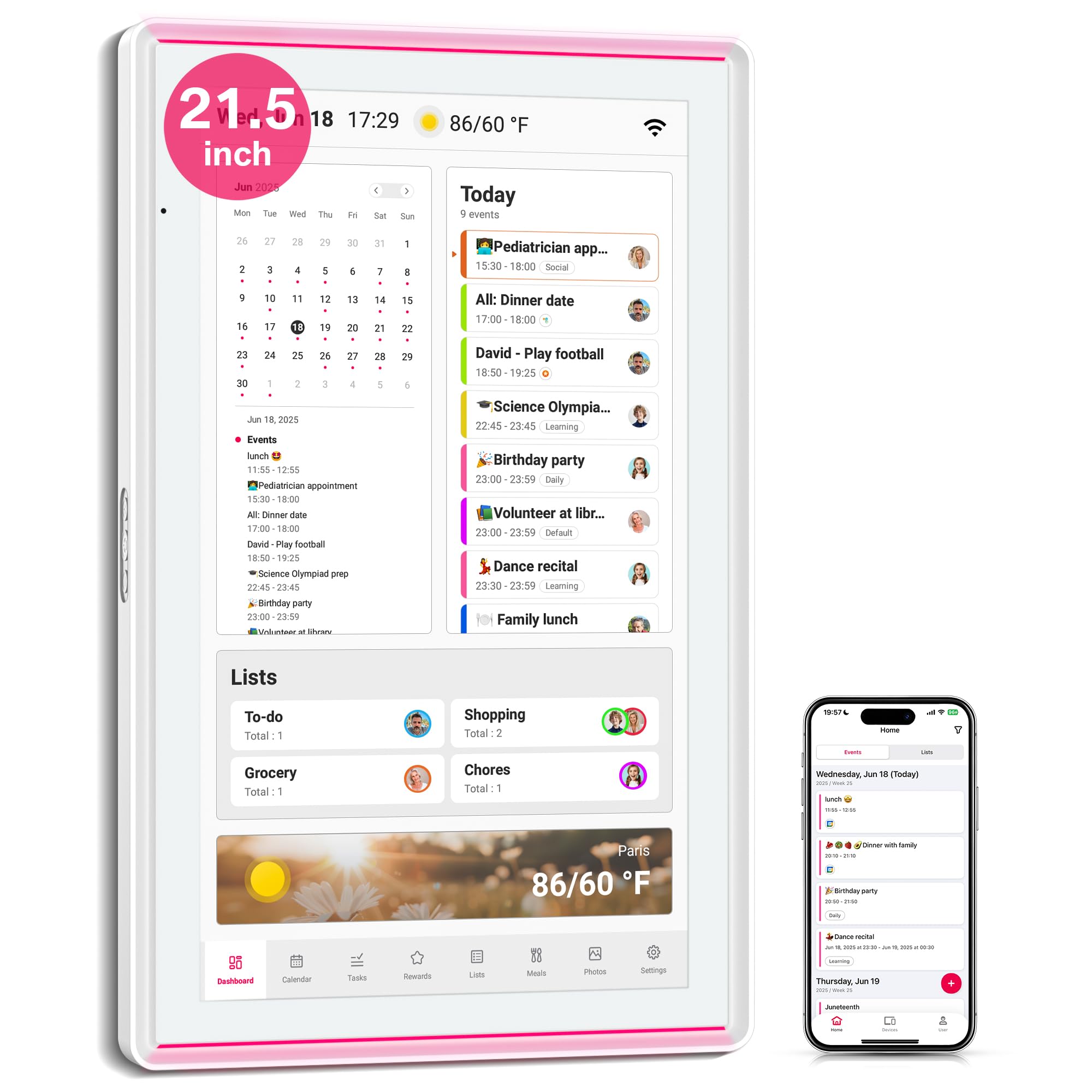 BIGASUO 10.1″ Digital Calendar