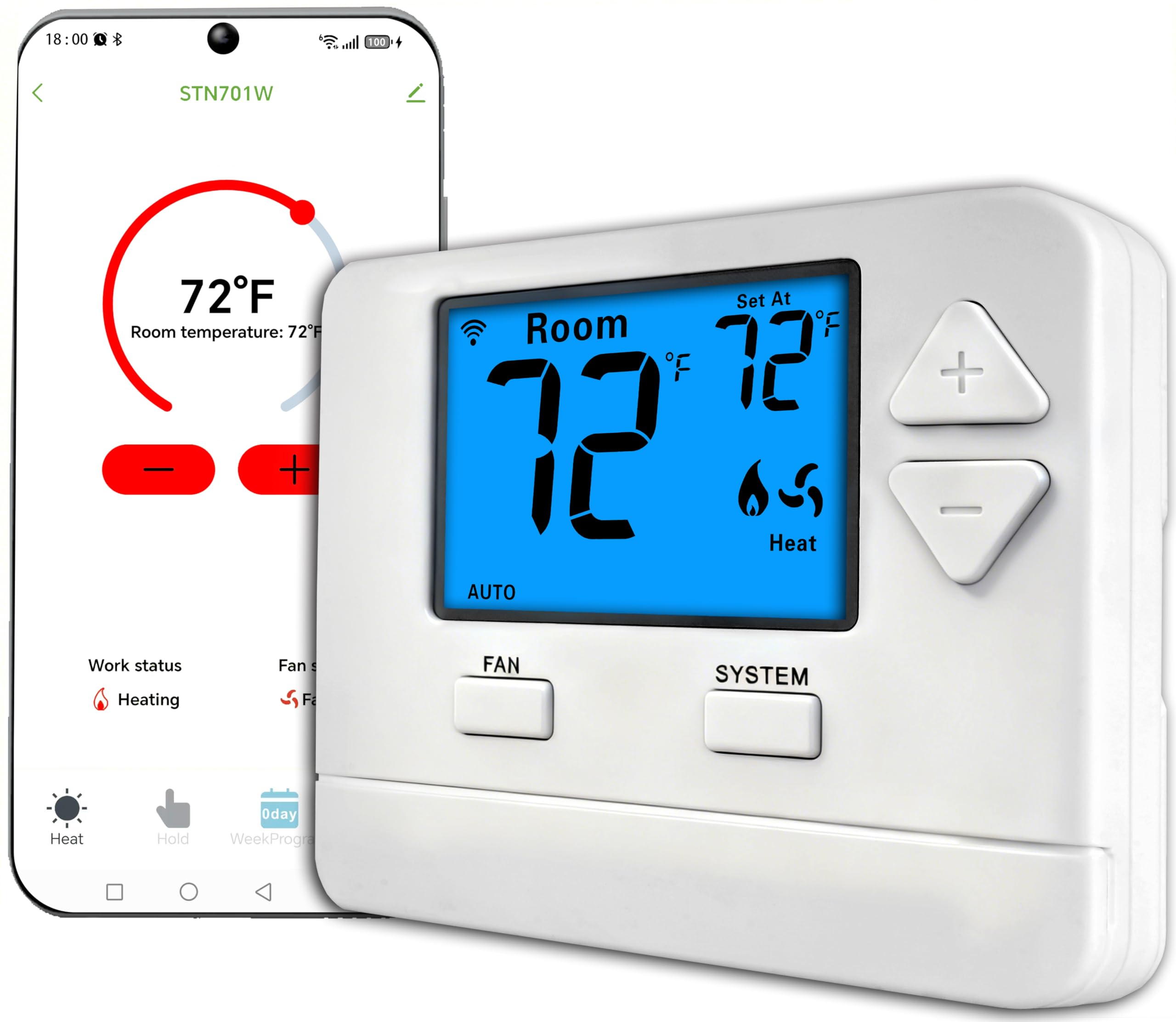 WiFi Thermostats for Home Single-Stage 1Heat/ 1Cool