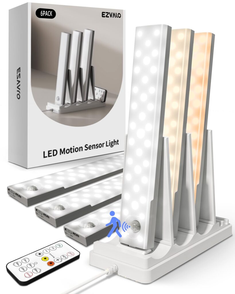 EZVALO 6-Pack Under Cabinet Lighting with Charging Station
