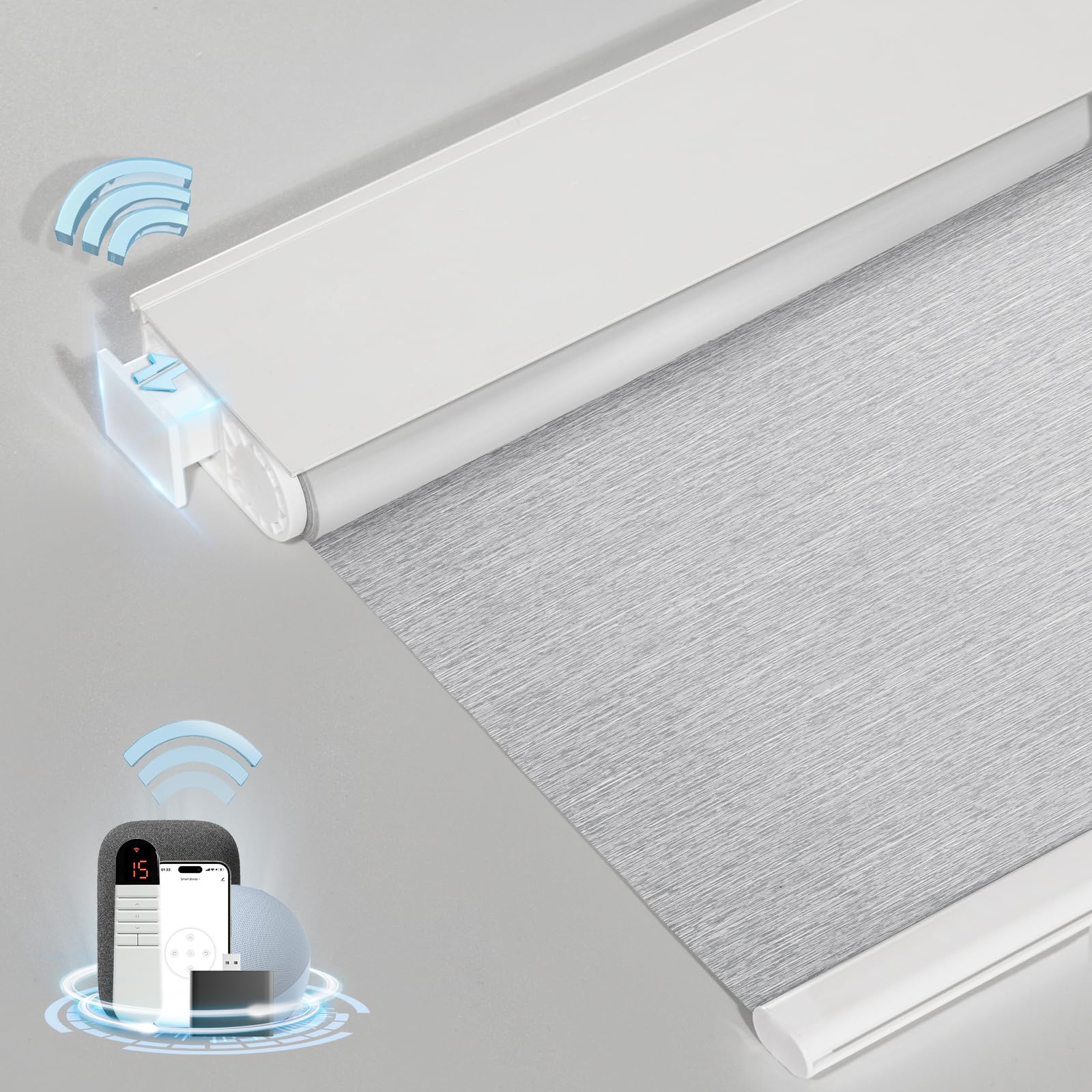 MANSNIX No-Drill Motorized Blackout Blinds with Remote