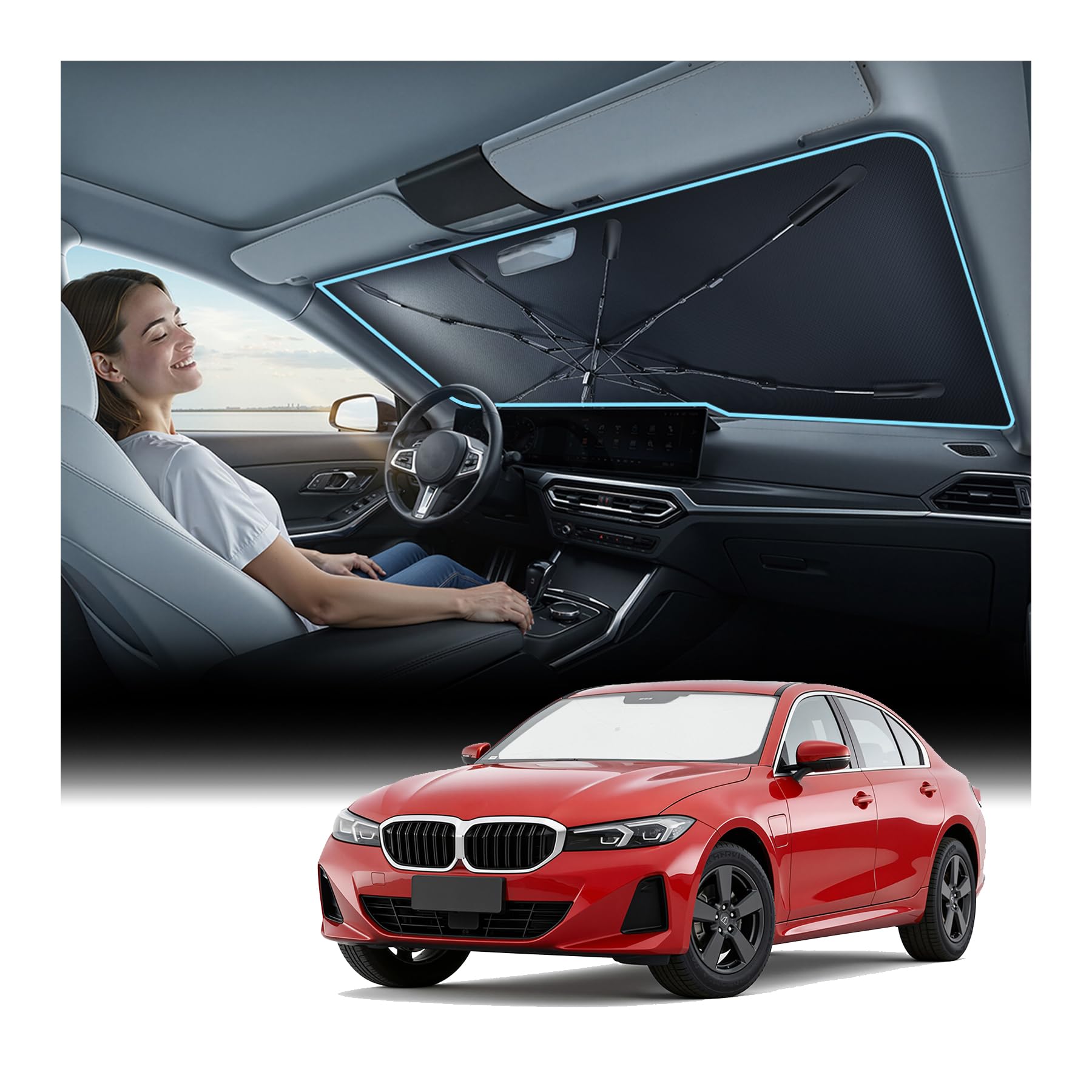 Nmoiss 2026 Windshield Sun Shade Umbrella