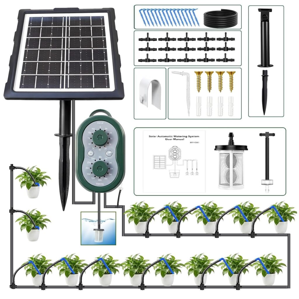 50FT Solar Automatic Drip Irrigation Kit System
