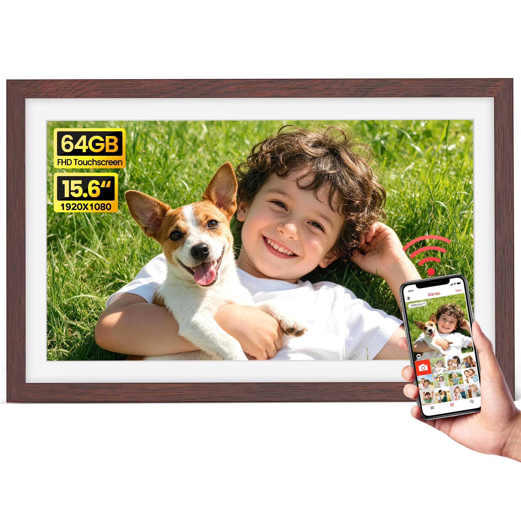 64GB 15.6″ Frameo Digital Picture Frame WiFi