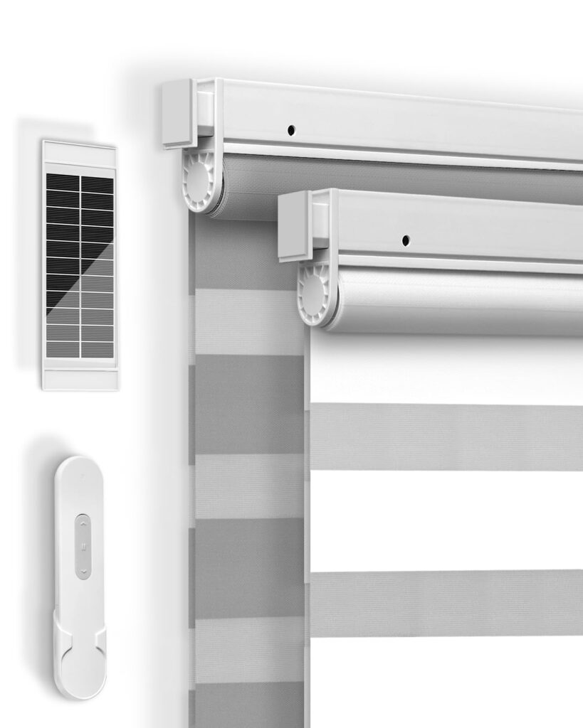 LICHTDIM24 No Drill Motorized Zebra Blinds with Remote